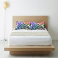 thumbnail image 6 of Yayeee Pillowcase King Size Set of 2 Satin Wrinkle Resistant Pillow Case, Green Wavy Pattern, 6 of 7