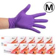10 Packs of Disposable Nitrile Gloves 4 Mil Latex Free Safety Working Gloves (100 Count per Pack)