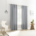 thumbnail image 3 of No. 918 Laurel Space Dyed Textured Semi-Sheer Back Tab/Rod Pocket Curtain Panel, 40"W x 63"L, Denim Blue, 3 of 5