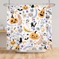 thumbnail image 6 of Tchckioa 72x72 Inch Halloween Cute Pumpkin Shower Curtain for Bathroom Decor,Waterproof Hooks Bath Curtain, 6 of 8