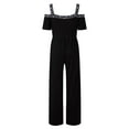 thumbnail image 5 of Baqcunre Women's Short Sleeve V-Neck Wide-Leg Waisted Print Dressy Jumpsuit Jumpsuits for Women Dressy Womens Jumpsuit One Piece Jumpsuit Pants for Women ,Black,Size S-Xxl, 5 of 5