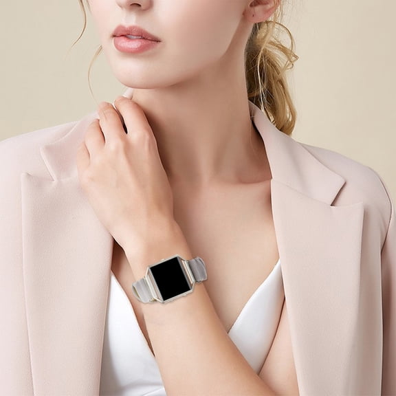 VERDANVERSE Cloth Watch Strap with Plated Silver Metal Frame Comfortable and Easy Installation