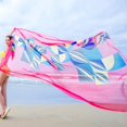 thumbnail image 2 of Lady Sexy Beach Chiffon Sarongs Hawaiian Swimsuit Cover-up Wraps Hibiscus Print Plus Size Swim Bikini Scarf, 2 of 4