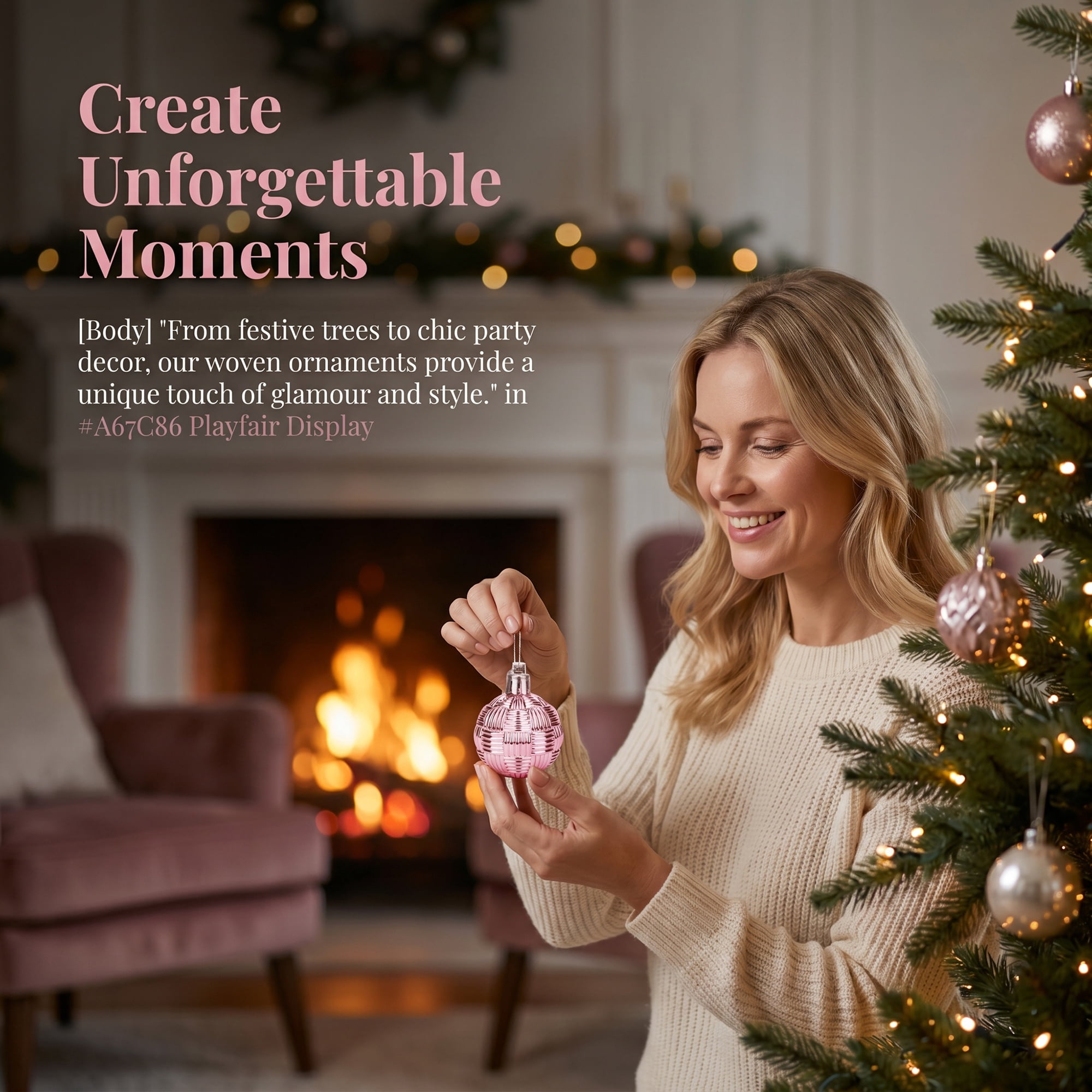 Unique Bargains 6Pcs Woven Texture Balls Mini Decorative Spheres Orbs Pink 1.6"