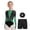 Green, variant on Girls 3-Piece Gymnastics Leotard Set Long Sleeve Sparkly Ballet Dance Unitard with Shorts Hairband Set Orange 6