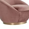 thumbnail image 2 of Yves Blush Velvet Swivel Accent Chair with Gold Base, 2 of 7