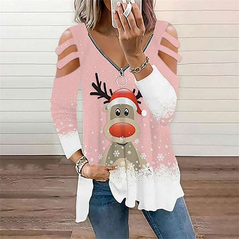 Cold shoulder sales xmas tops