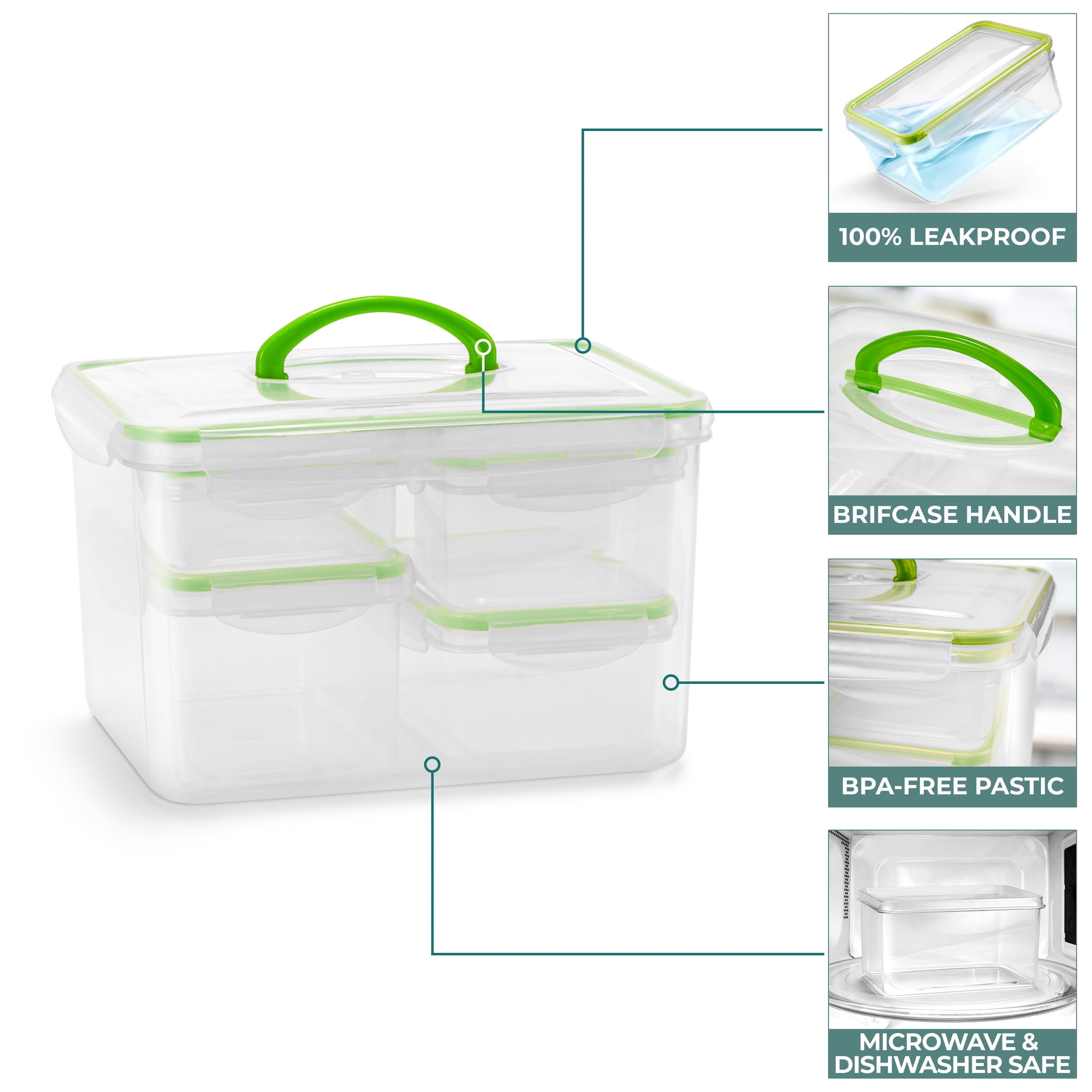 Sorbus 6-Piece Airtight Storage Containers with Snap-on Lids, BPA-Free, Kitchen & Home