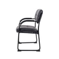 thumbnail image 3 of Nicer Furniture Scratch Resistant with Arms And Sled Base Side Black Leather Guest Chair, 3 of 3