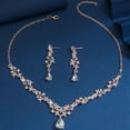 thumbnail image 4 of Sunyuer Wedding Jewelry Sets for Bride Bridesmaids, Rhinestone Leaf Vine Bridal Earrings and Necklace Set for Women Jewelry Gifts, 4 of 5