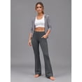 thumbnail image 2 of Rosvigor Plus Size Flare Yoga Pants for Women High Waisted Leggings Tummy Control Workout Pants No Front Seam Trousers with Pockets, 2 of 8