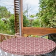 thumbnail image 2 of Ambesonne Floral Fitted Round Tablecloth, Oriental Damask Pinky Grunge, 40"- 44" Diameter, Pale Ruby Ruby, 2 of 5