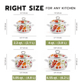 thumbnail image 5 of STPgoods Enameled Aluminum Belly Deep Stock Pot with Lid Set of 2 Vegetable Garden Cooking Pot Set 2.2 Qt 4 Qt 5.05 Qt and 6.55 Qt Enamel Soup Pots, 5 of 7