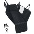 thumbnail image 1 of Funda de asiento de coche para perros PETICON impermeable con ventana de malla negra, 1 of 8