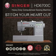 SINGER Heavy Duty 6700C Computerized Sewing Machine with Accessory Kit , Strong Motor with Enhanced Piercing Power, 411 Stitch Applications, LCD Screen, Full Metal frame & 1-step Buttonhole