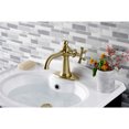 thumbnail image 2 of Kingston Brass KSD3547NX Hamilton One-Handle Single-Hole Bathroom Faucet with Deck Plate and Push Pop-Up Drain, Brushed Brass, 2 of 7