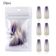thumbnail image 1 of 24pcs Coffin False Nails Full Cover French Ballerina Fake Nails Press On Nails, 1 of 3