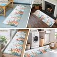 thumbnail image 6 of Summer Coastal Washable Runner Rugs 2'x6', Ocean Coral Seaweed Low Pile Throw Entryway Rug Non-Slip Sturdy Edge Binding Carpet for Indoor Bedside Entrance Bedside, 6 of 9