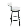 thumbnail image 5 of Armen Living Indoor Neura Swivel Counter or Bar Stool in Cloud Finish with White Faux Leather, 5 of 12