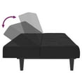 thumbnail image 5 of vidaXL Causeuse-Lit 2 Places en Velours Noir, 5 of 5