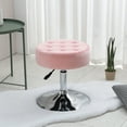 thumbnail image 7 of Furniliving Velvet Ottoman Stool, Swivel Adjustable Vanity Stool,Tufted Makeup Chairs for Bedroom, Pink, 7 of 7
