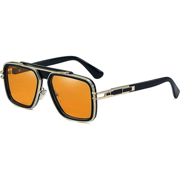 Gafas De Sol Piloto Cuadradas Long Keeper - Estilo Vintage Retro, Protección UV400, Lente 50 Mm, Unisex, Marco Doble Puente