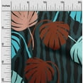 thumbnail image 2 of oneOone Cotton Cambric Teal Green Fabric Tropical Palm Leaf With Broken Fat Lines Sewing Fabric By The Yard Printed Diy Clothing Sewing Supplies 56 Inch Wide, 2 of 4