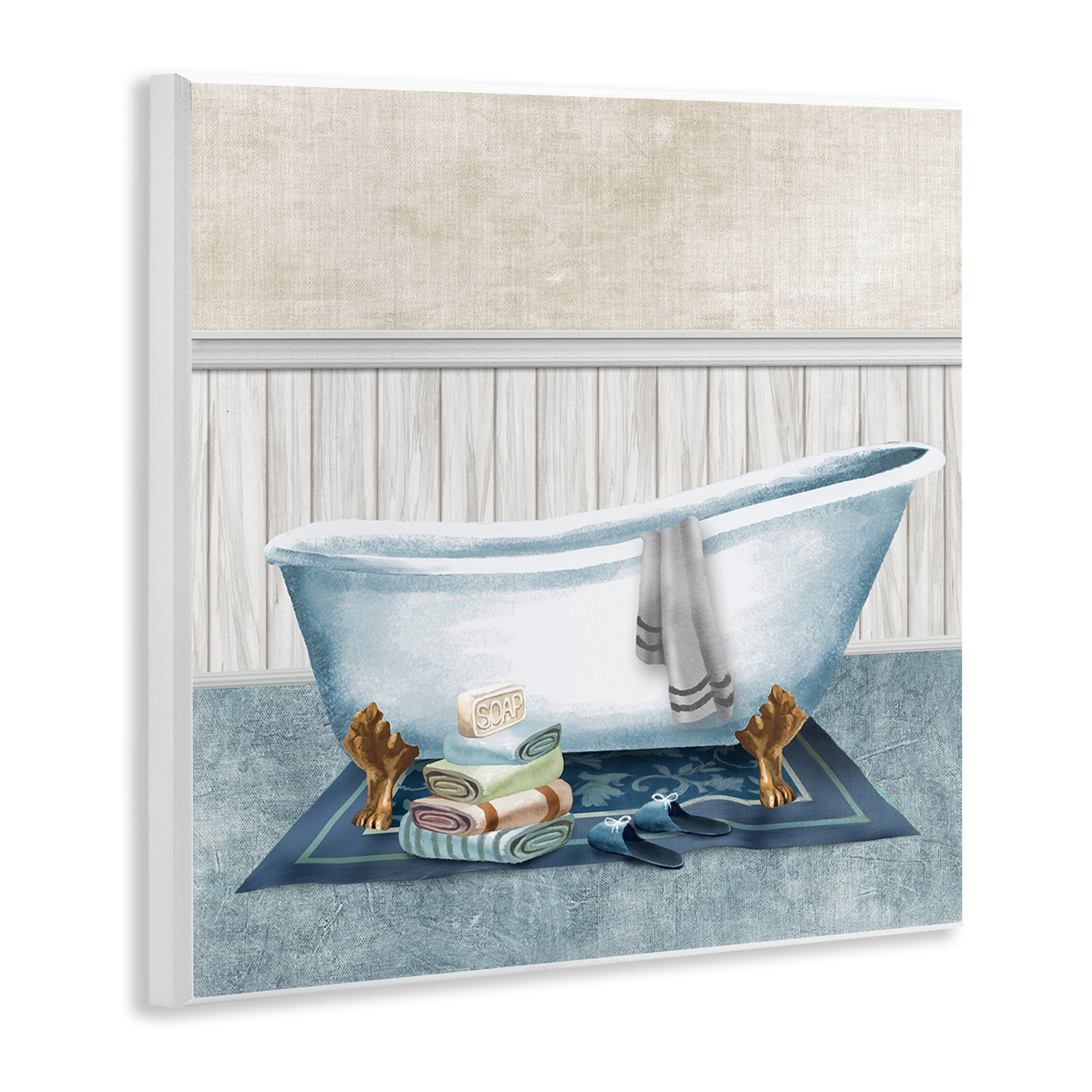 Stupell Industries Cozy Clawfoot Bathtub Spa Wall Plaque Art, design by Conrad Knutsen