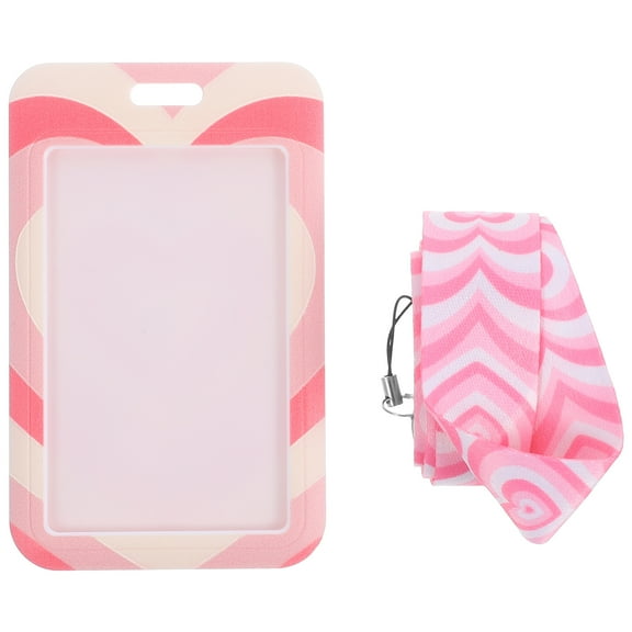 unbranded  Black Lanyard with Id Holder Heart Mobile Phone Cord Card Work