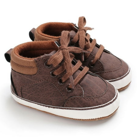 

FYCONE Baby Boys Soft Sole First Walkers Non-Slip Crib Casual Shoes Sneakers Infant Toddlers Boy Lace-up Walking Shoes