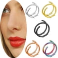 thumbnail image 1 of 6 Unids/Hombre Mujer Septum Piercing Nariz Anillo Labio Anillo Pendientes Rock Hip Hoop punk Acero inoxidable Piercing Nariz Anillos Joyería del cuerpo, 6 piezas en diferentes colores TUNC Sencillez, 1 of 5