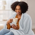 thumbnail image 4 of Utopia Bedding Fleece Blanket Queen Size Light Grey (90x90 Inches) Ultra Soft Warm Lightweight Microfiber Breathable Anti-Static Cozy Bed Blanket, All-Season Home Decor Gift for Men & Women, 4 of 8
