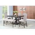 thumbnail image 2 of Caswell 7-Piece Pearl Silver Dining Set - 54" Square, Hardwood & Cherry Veneer Table with Counter Chairs, Ideal for Kitchen or Dining Room, 2 of 14