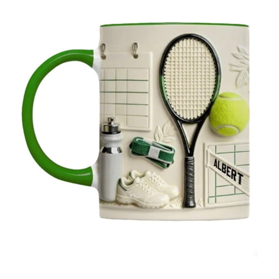 Live Love Tennis - Personalized Tennis Accent Mug Custom Tennis Player Gift Coffee Cup Lover Present For Men Women Funny Mug Daily Use Drinkware 3.9" Home Decor
