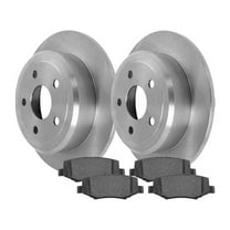 Rear Ceramic Brake Pad and Rotor Kit - Compatible with 2007 - 2017 Jeep Wrangler 2008 2009 2010 2011 2012 2013 2014 2015 2016