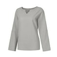 thumbnail image 5 of Babysbule Womens Long Sleeve Tops Women Fashion Loose Long Sleeve V-Neck Casual T-Shirt Blouse Tops, 5 of 9