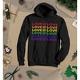 thumbnail image 3 of S4E Men's Love is Love Rainbow Gay Pride Hoodie Sweatshirts X-Large Black, 3 of 4