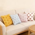 thumbnail image 3 of Square Decorative Pillow with Embroidered Bunny Pattern Soft Textured Fabric Cushion for Sofa Bed Chair Living Room Nursery, 3 of 3