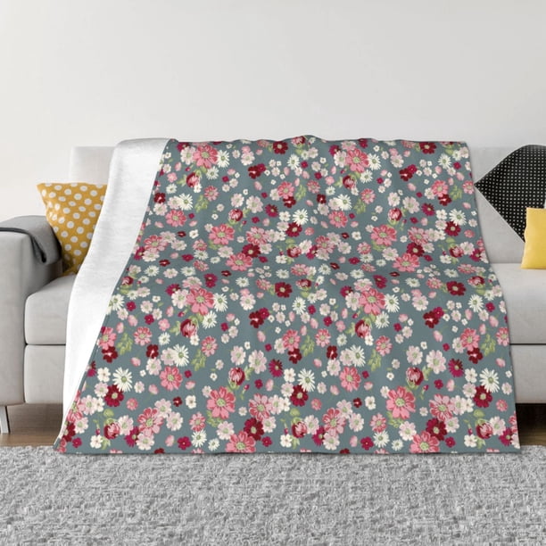 Balery Daisies Flowers Manta de Franela con Dibujo, Lujo Ultra Suave y Cálido, Antipelusa y Resistente a las Arrugas para Cama, Sofá, Camping -80"x60"