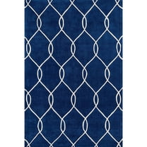 Momeni Rugs Bliss Collection, Hand Carved & Tufted Contemporary Area Rug, 3'6" x 5'6", Navy Blue