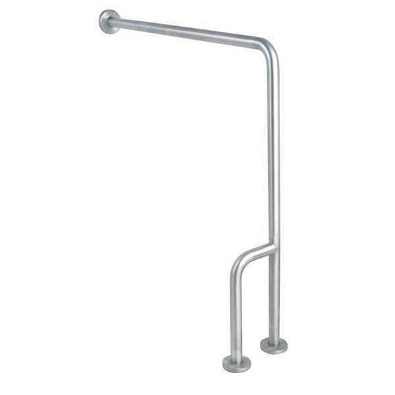Wall Mounted, Left Grab Bar Floor-to-Wall, 30" L, Stainless Steel, Satin