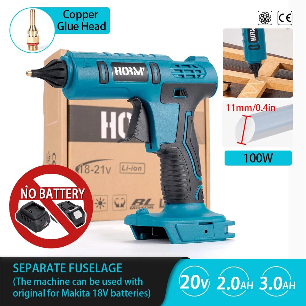 100W Cordless Electric Hot Melt Glue Gun for Makita 18V Battery 11mm Glue Stick Hot Melt Welding Hot Air Gun for Home Crafts DIY Walmart