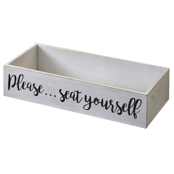 Toilet Tank Topper Tray Please Seat Yourself Novelty Bathroom Decor