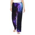 thumbnail image 1 of Fotbe Purple And Blue Nebula Pantalones de Pijama para Mujer, Pantalones de Dormir, Pantalones Pj con Cordón y Bolsillos-3X-Large, 1 of 6