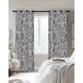 thumbnail image 3 of Blue Flowers Blackout Curtains 72 Inches Long for Bedroom, Retro Rustic Botanical Floral Leaves Vines Thermal Insulated Room Darkening Black Out Window Curtain Panels Grommet Drapes for Living Room, 3 of 8