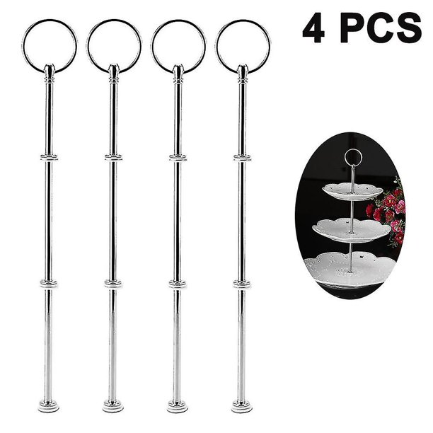 Silver 4 juegos de accesorios para soporte de pasteles de 3 niveles, accesorios para bandejas escalonadas, accesorios para soporte de pasteles de 3 niveles, accesorios para soporte de ban