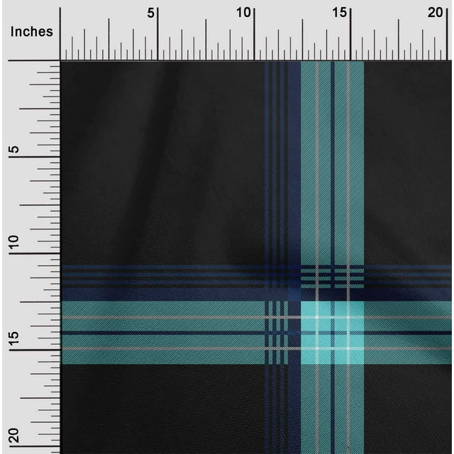 oneOone Silk Tabby Fabric Tartan Check Print Fabric BTY 42 Inch Wide