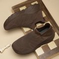 thumbnail image 4 of Men's Slip On Walking Shoes Breathable Knit Upper Thick Sole Sock Sneakers for Casual Daily Commute, 4 of 7