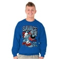 thumbnail image 3 of The Smurfs Kanji Keep Pushin Savage Men's Crewneck Sweatshirt Brisco Brands X, 3 of 6