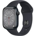 thumbnail image 2 of Restored Apple Watch Series 8 (GPS + Cellular, 45 mm) Midnight Aluminum Case with Midnight Sport Band Bundle | 5 Bonus Bands, Charging Stand, Screen Protector, & 2 amp charger, 2 of 14